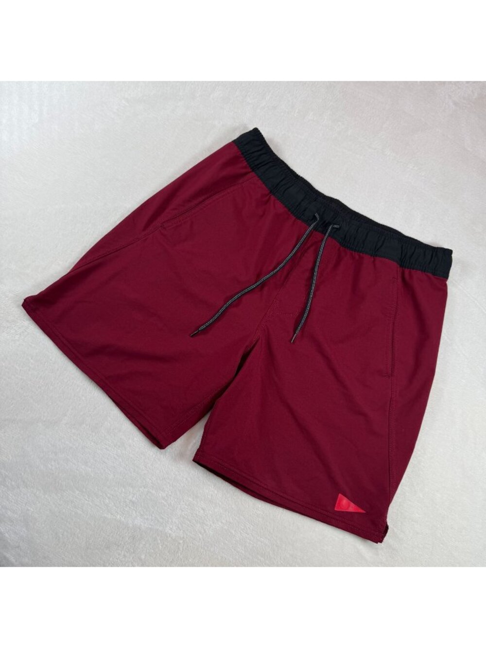 Florence F1 All Purpose Burgee Shorts Mens M Maroon Drawstring Volley Stretch Tr